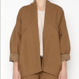 7115 by Szeki Ocre/caramel Linen Oversized Sumo Jacket